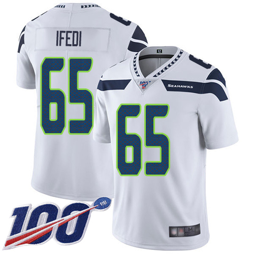 Seattle Seahawks Limited White Men Germain Ifedi Road Jersey NFL Football 65 100th Season Vapor Untouchable